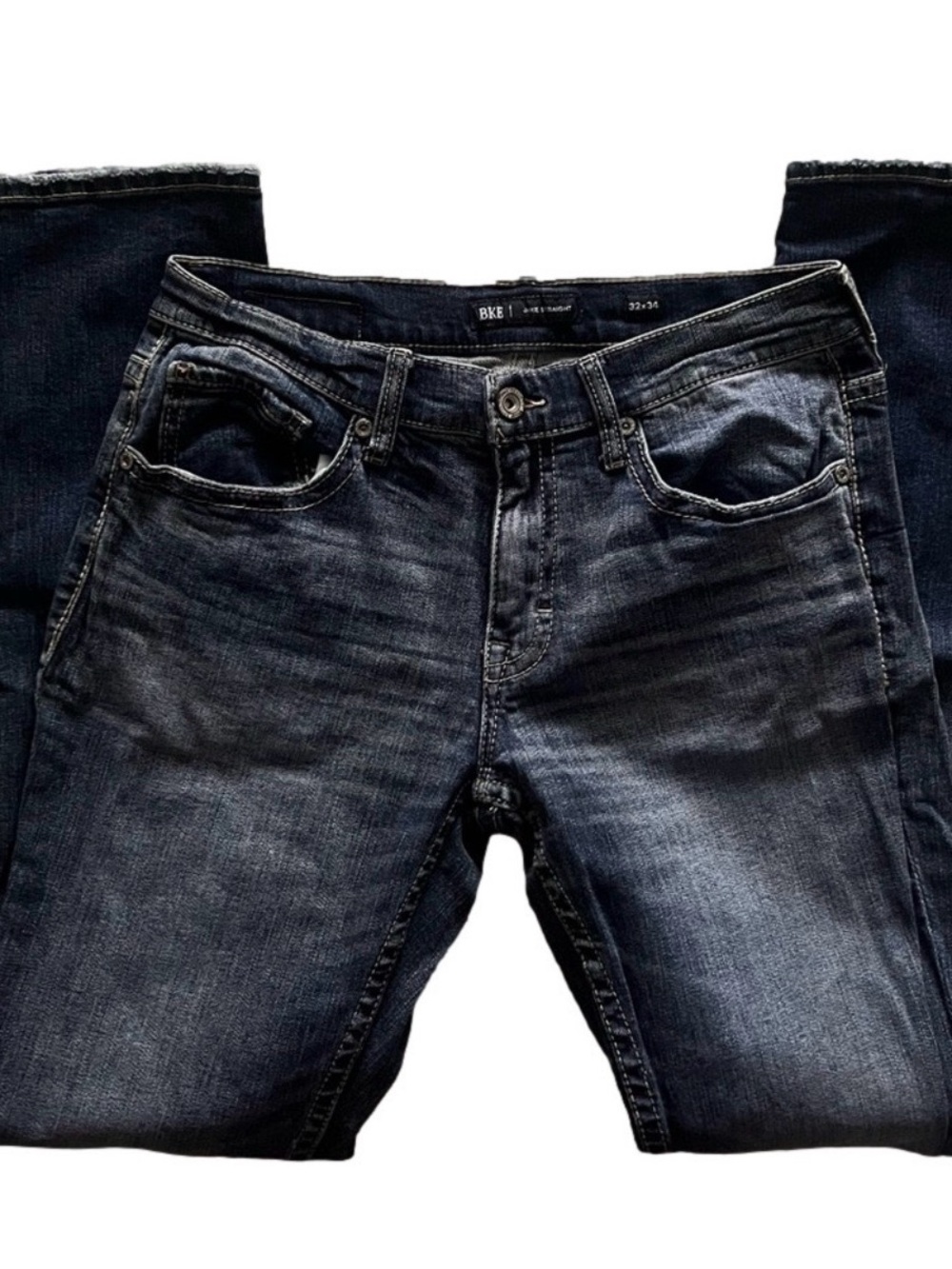 BKE Jake Straight Men’s 33x34 Blue Straight Leg Stretch Denim Jeans - Size 32x34 - Picture 2 of 6